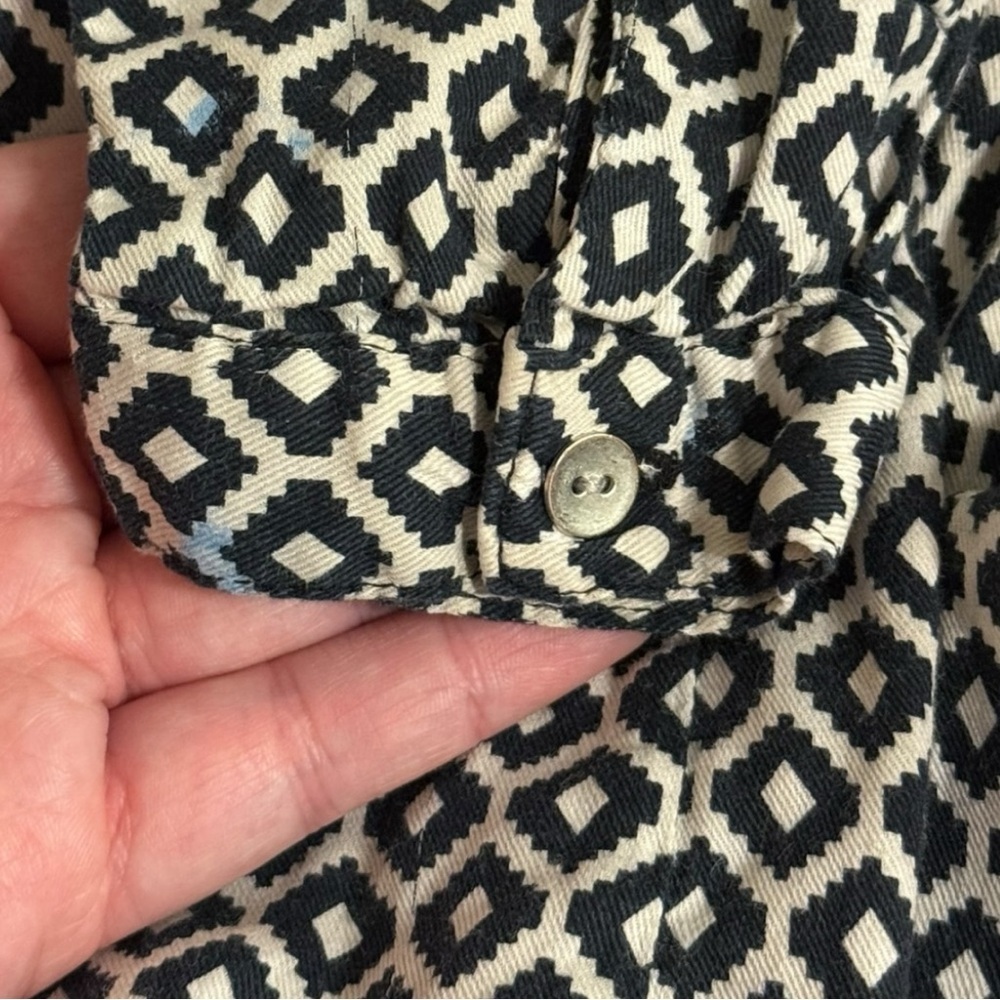 Carter’s Toddler Girl Black White Diamond Print Dress 5T Long Sleeve - Picture 4 of 6